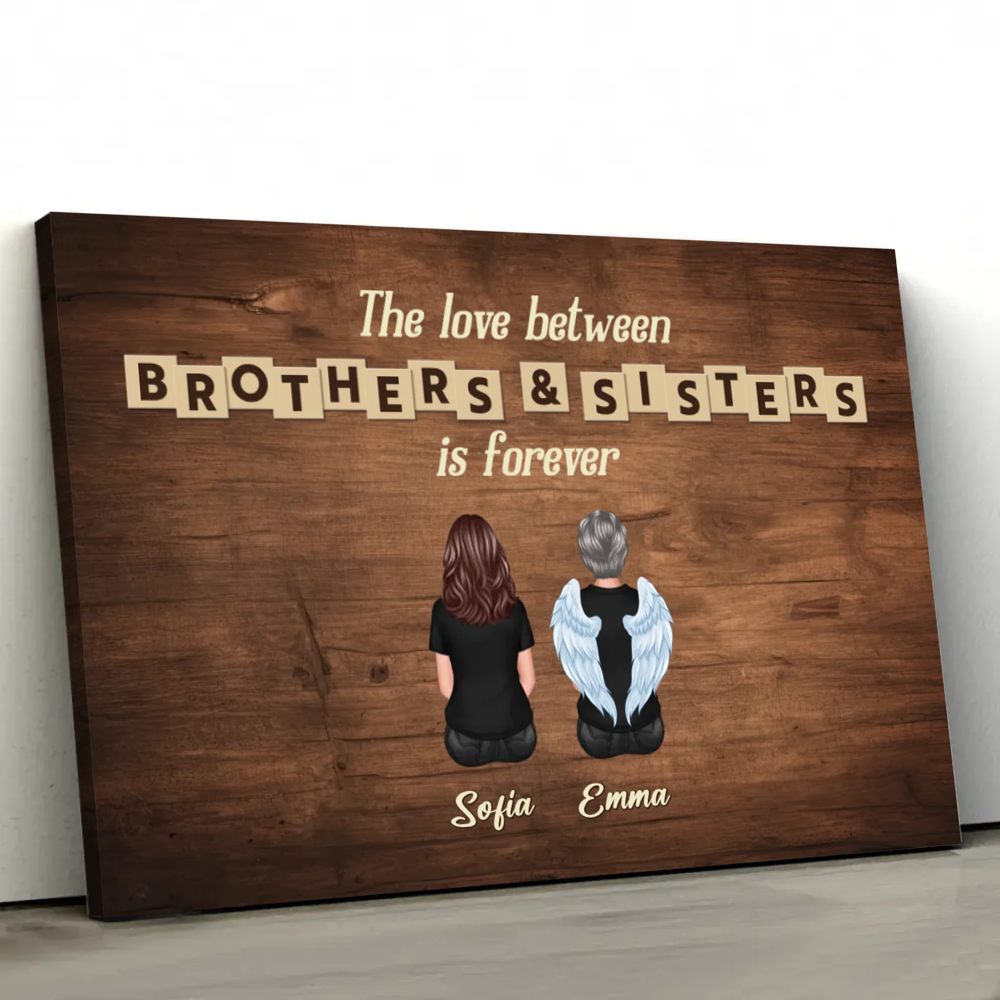 Personalised Canvas “Love between brothers & sisters is forever”