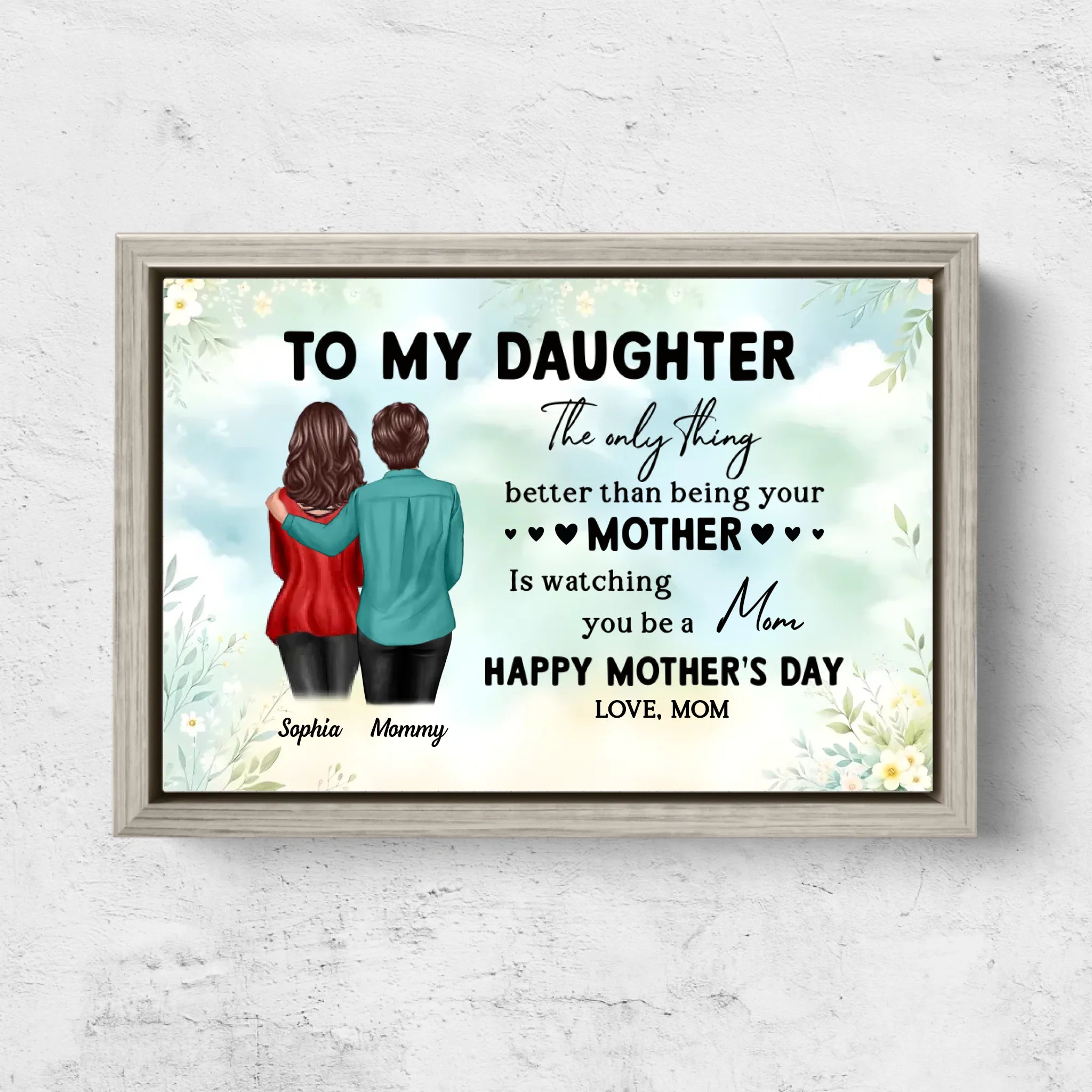 Personalised Canvas "From Mum To Daughter - Mother's Day Gift"