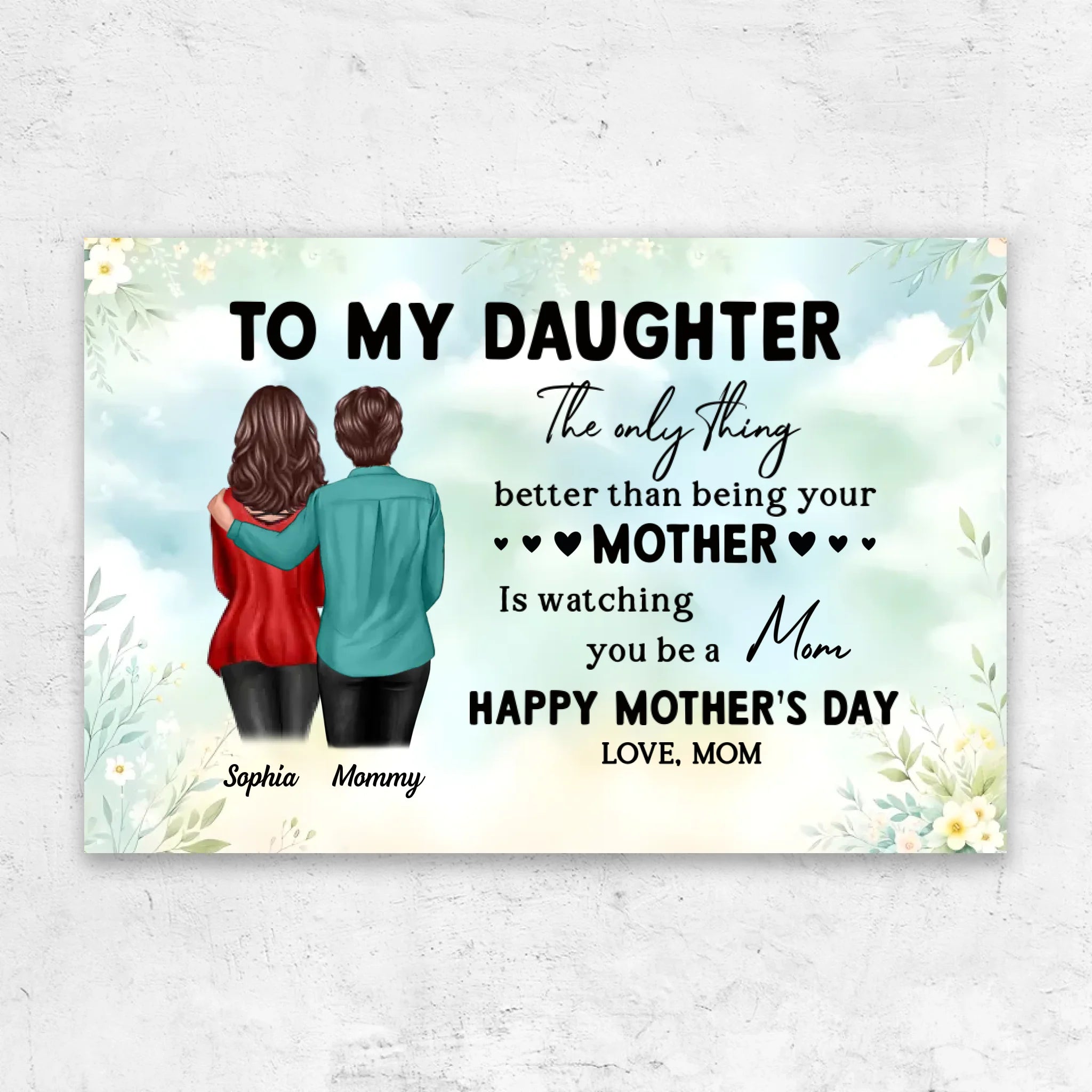 Personalised Canvas "From Mum To Daughter - Mother's Day Gift"