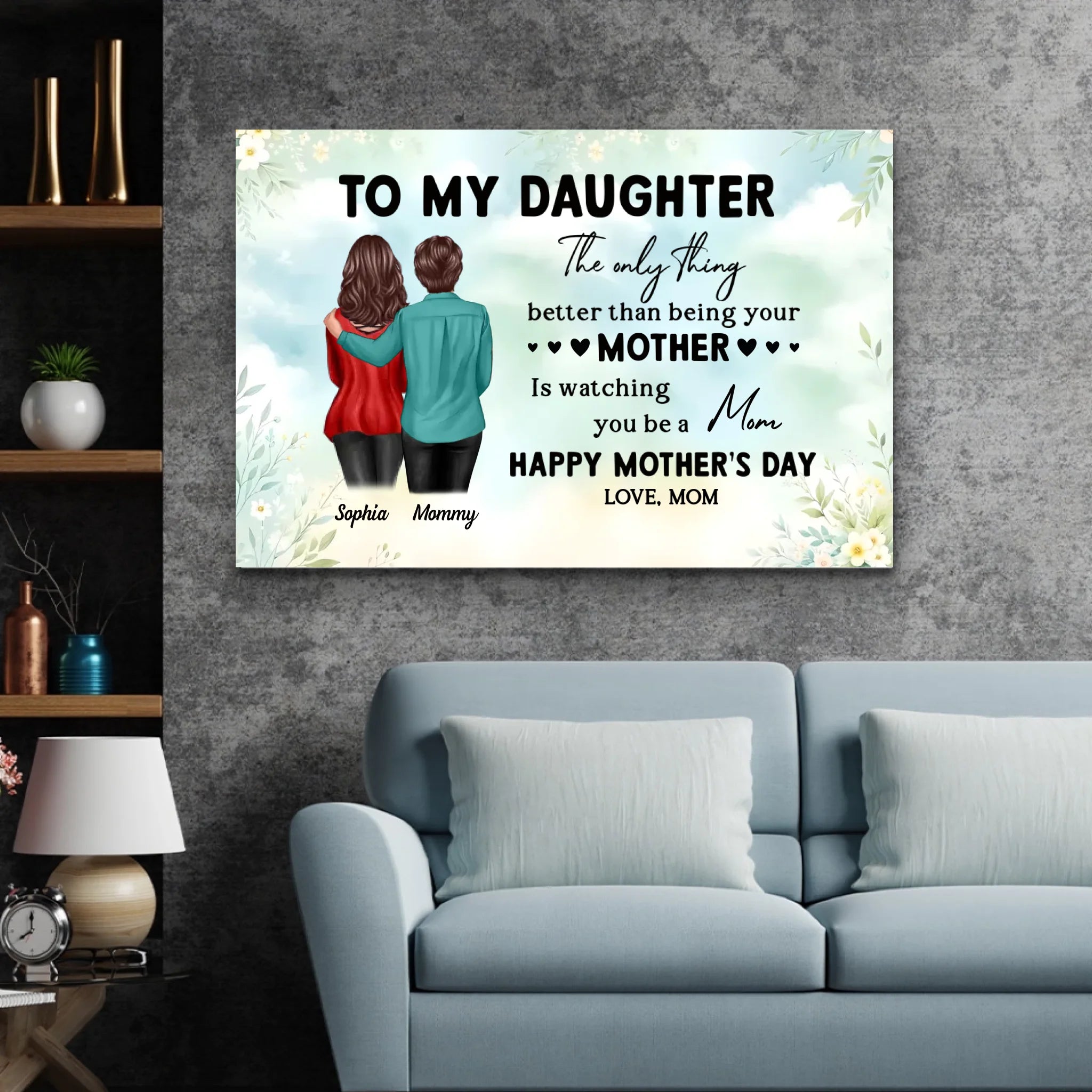 Personalised Canvas "From Mum To Daughter - Mother's Day Gift"