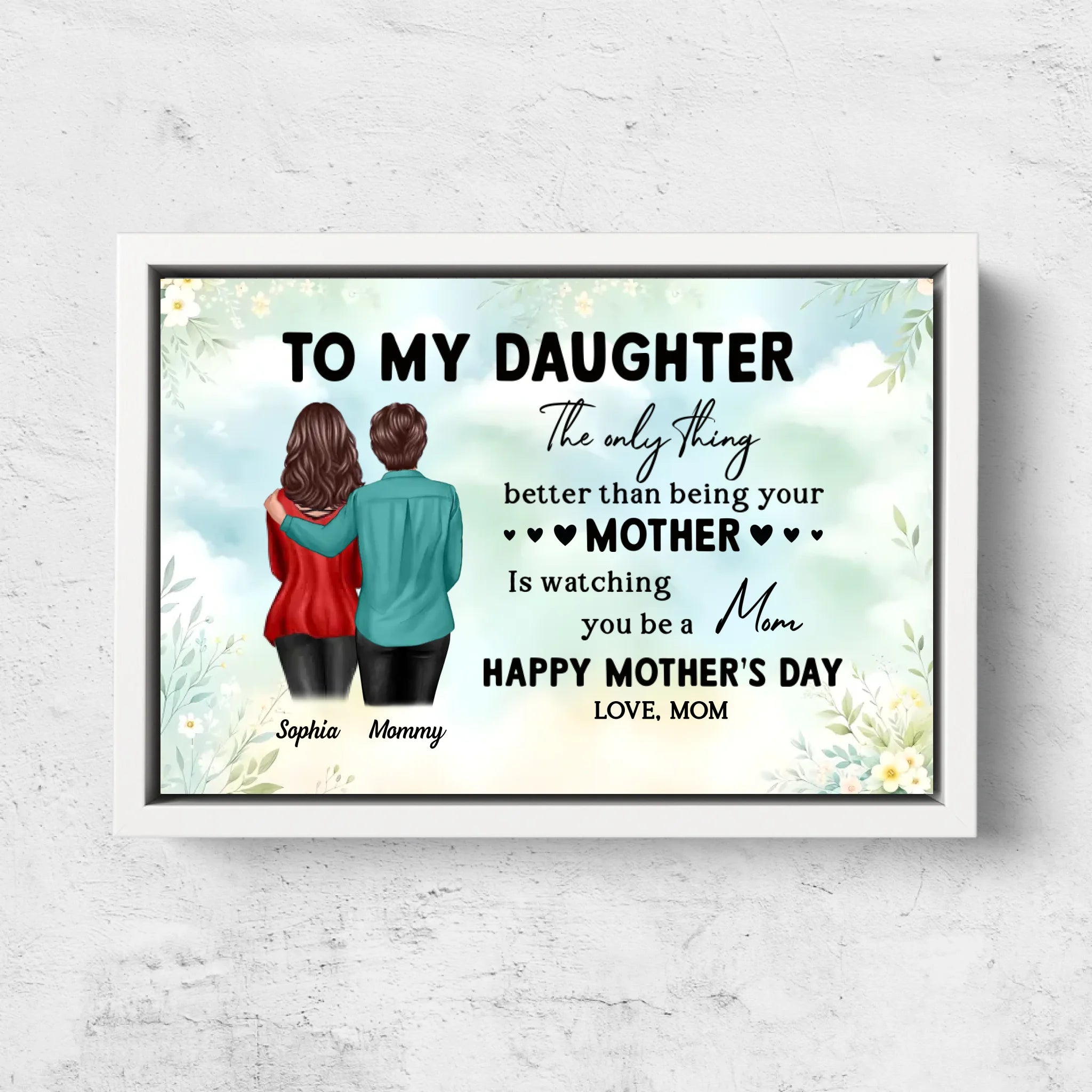 Personalised Canvas "From Mum To Daughter - Mother's Day Gift"