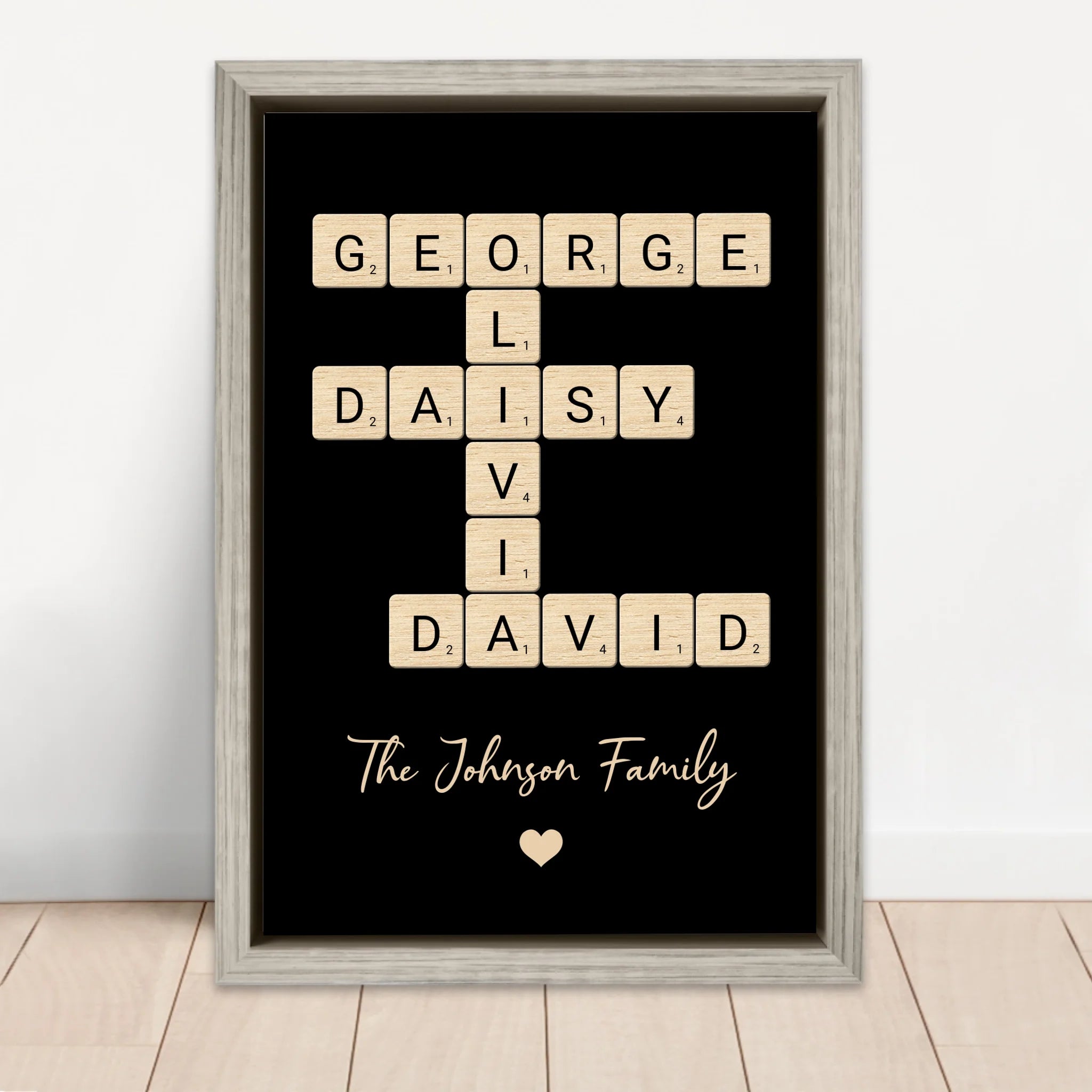 Personalised Canvas "Family Crossword Art"