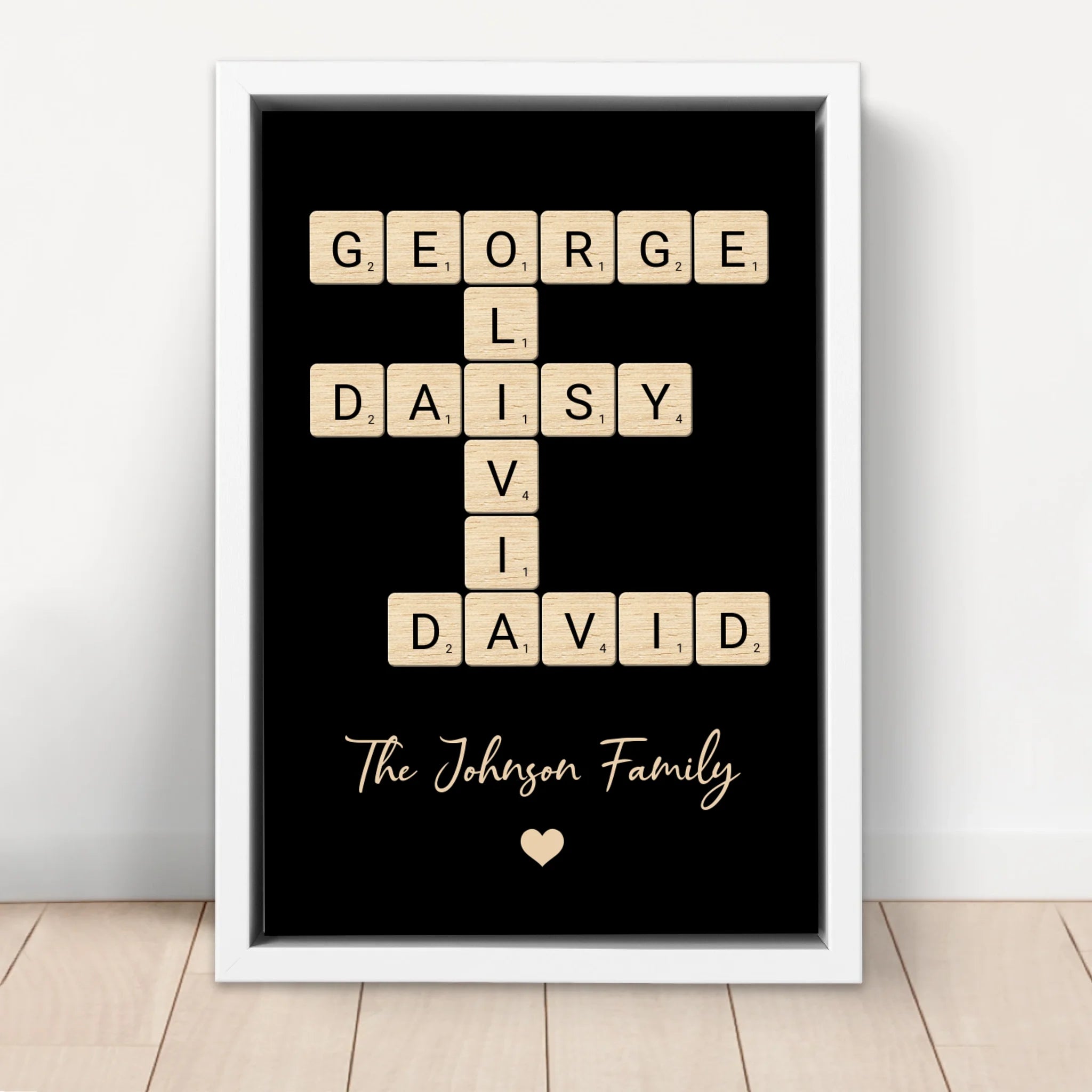 Personalised Canvas "Family Crossword Art"