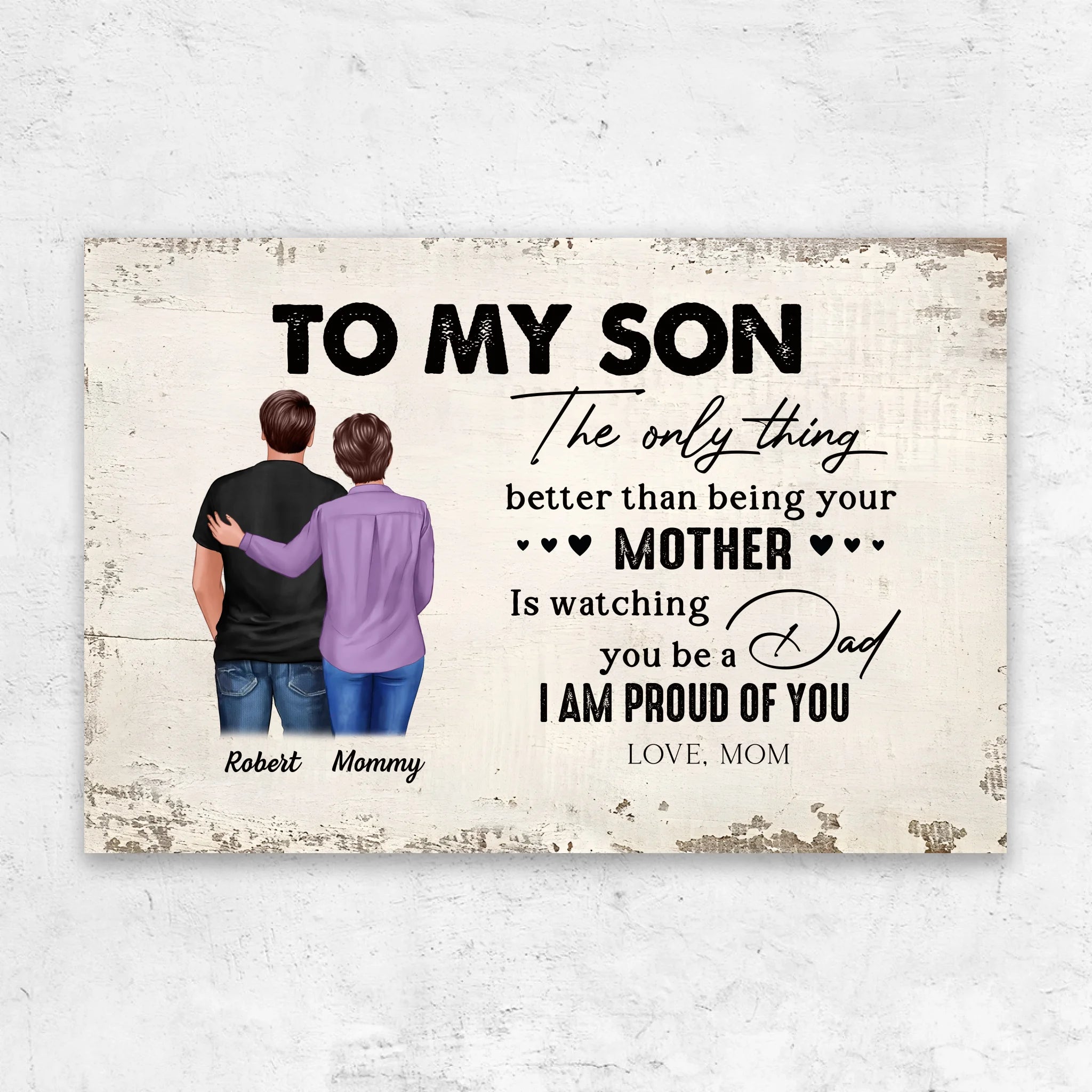 Personalised Canvas "From Mum To Son - Father's Day gift"