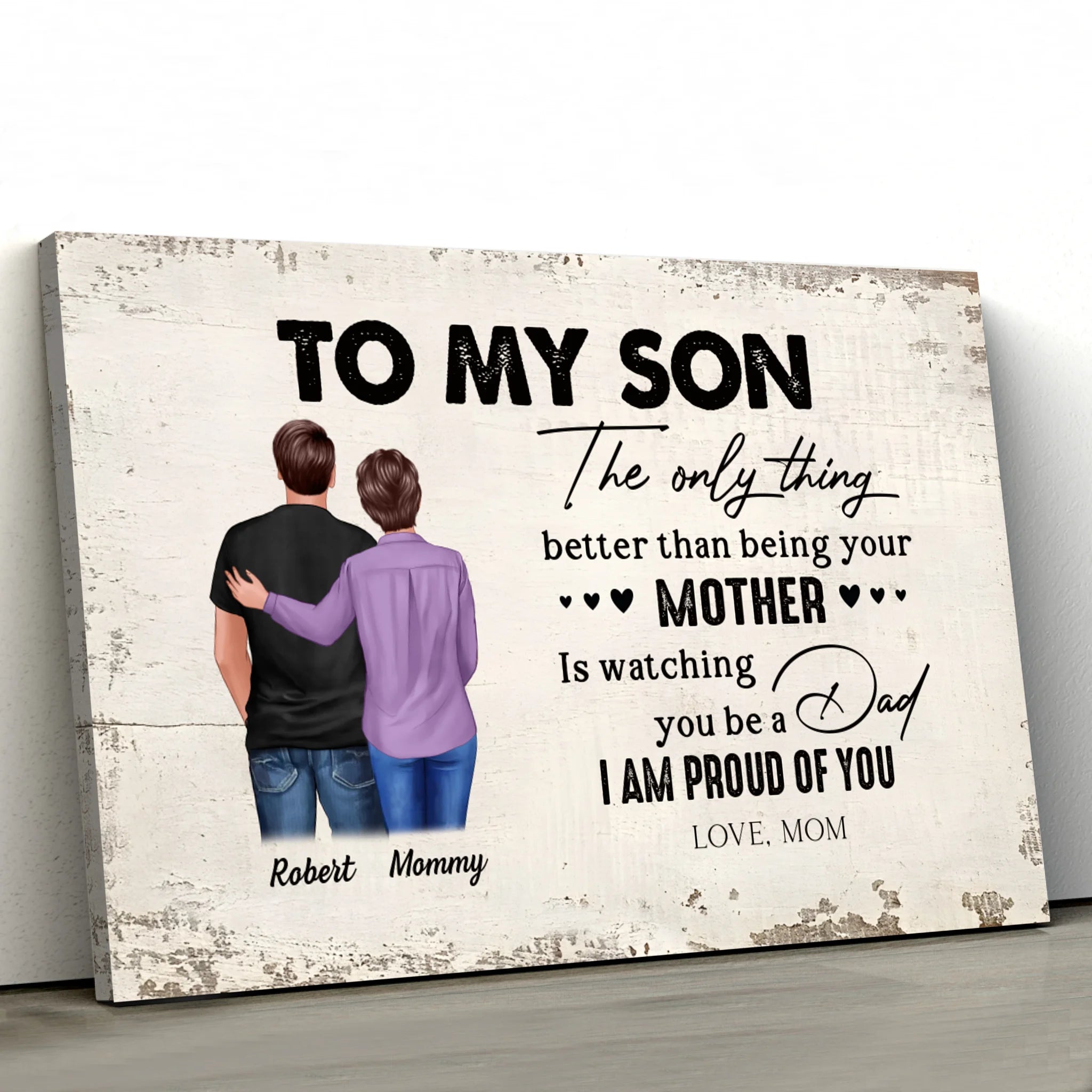 Personalised Canvas "From Mum To Son - Father's Day gift"