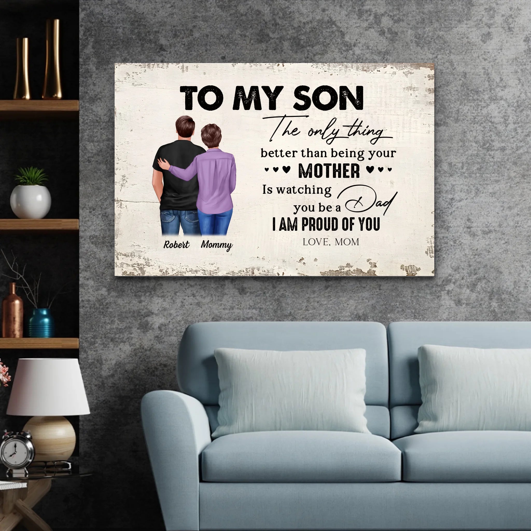 Personalised Canvas "From Mum To Son - Father's Day gift"