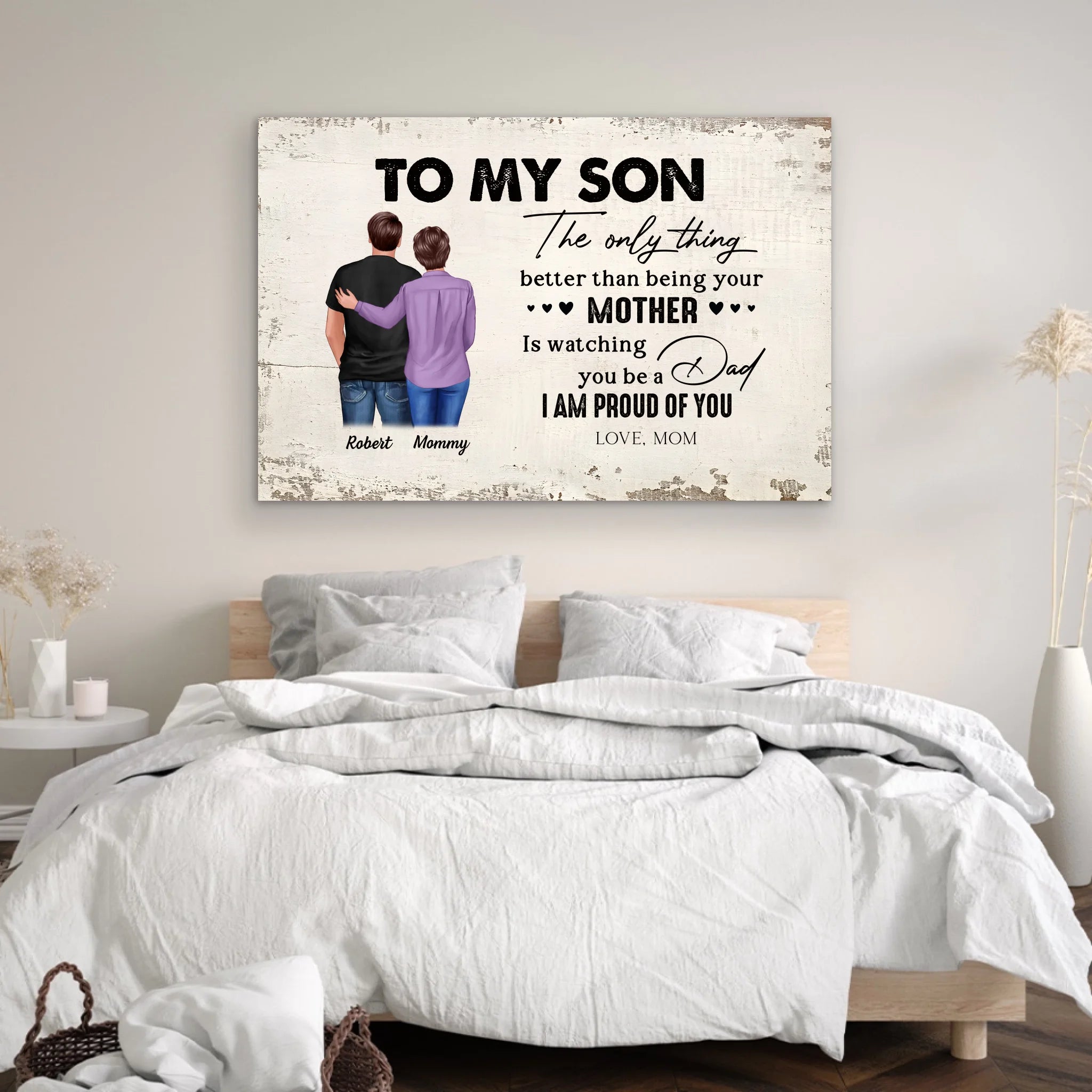 Personalised Canvas "From Mum To Son - Father's Day gift"