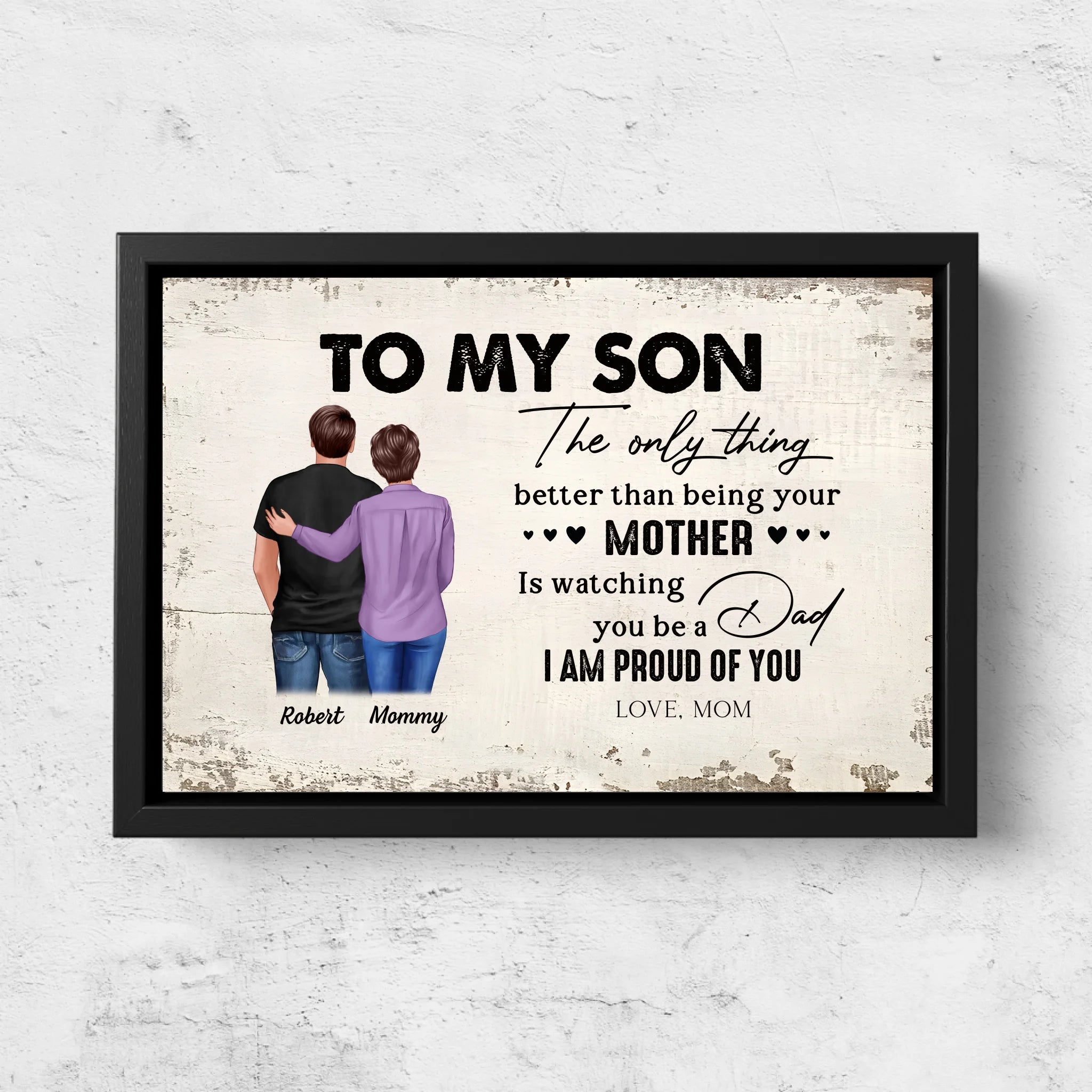 Personalised Canvas "From Mum To Son - Father's Day gift"