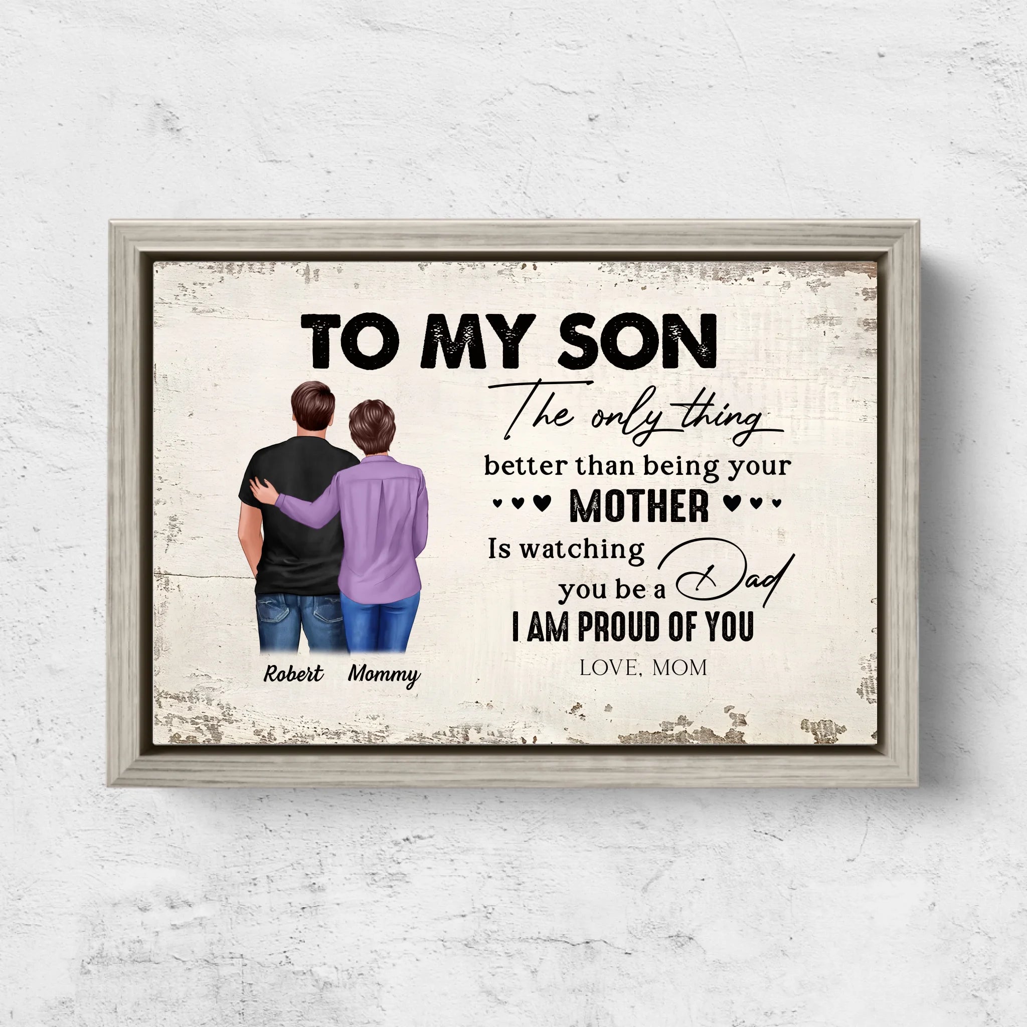 Personalised Canvas "From Mum To Son - Father's Day gift"