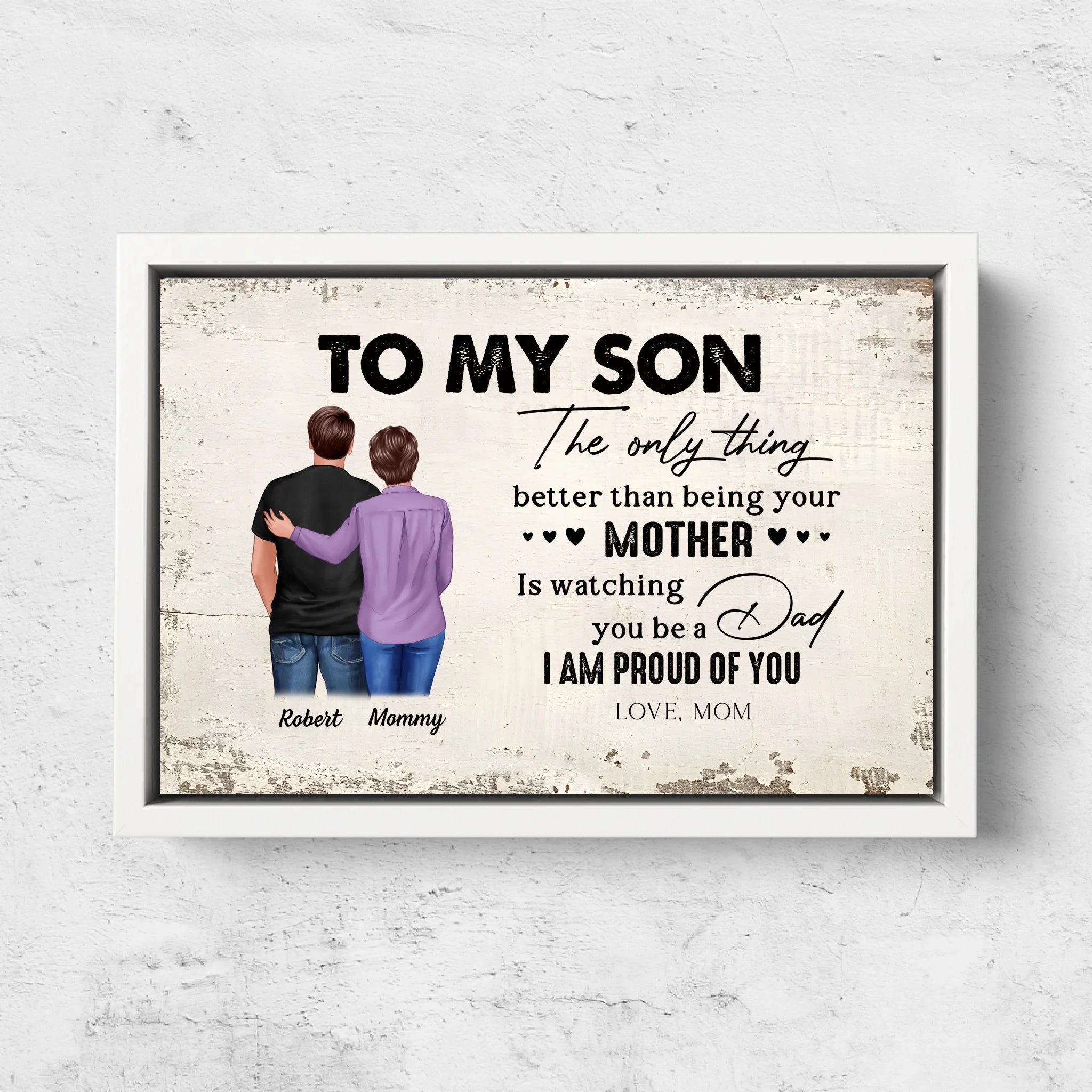 Personalised Canvas "From Mum To Son - Father's Day gift"