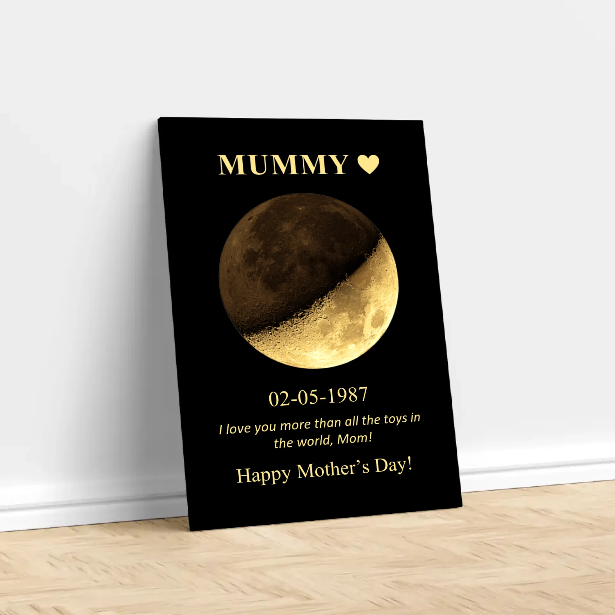 Personalised Canvas "Moon Phase For Mum And Dad"
