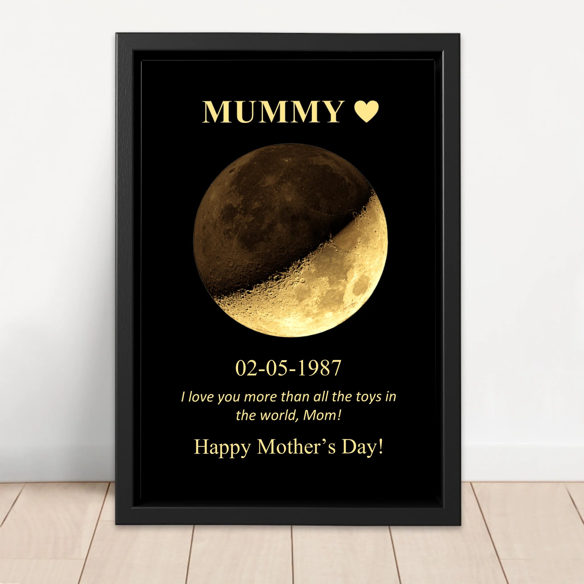 Personalised Canvas "Moon Phase For Mum And Dad"