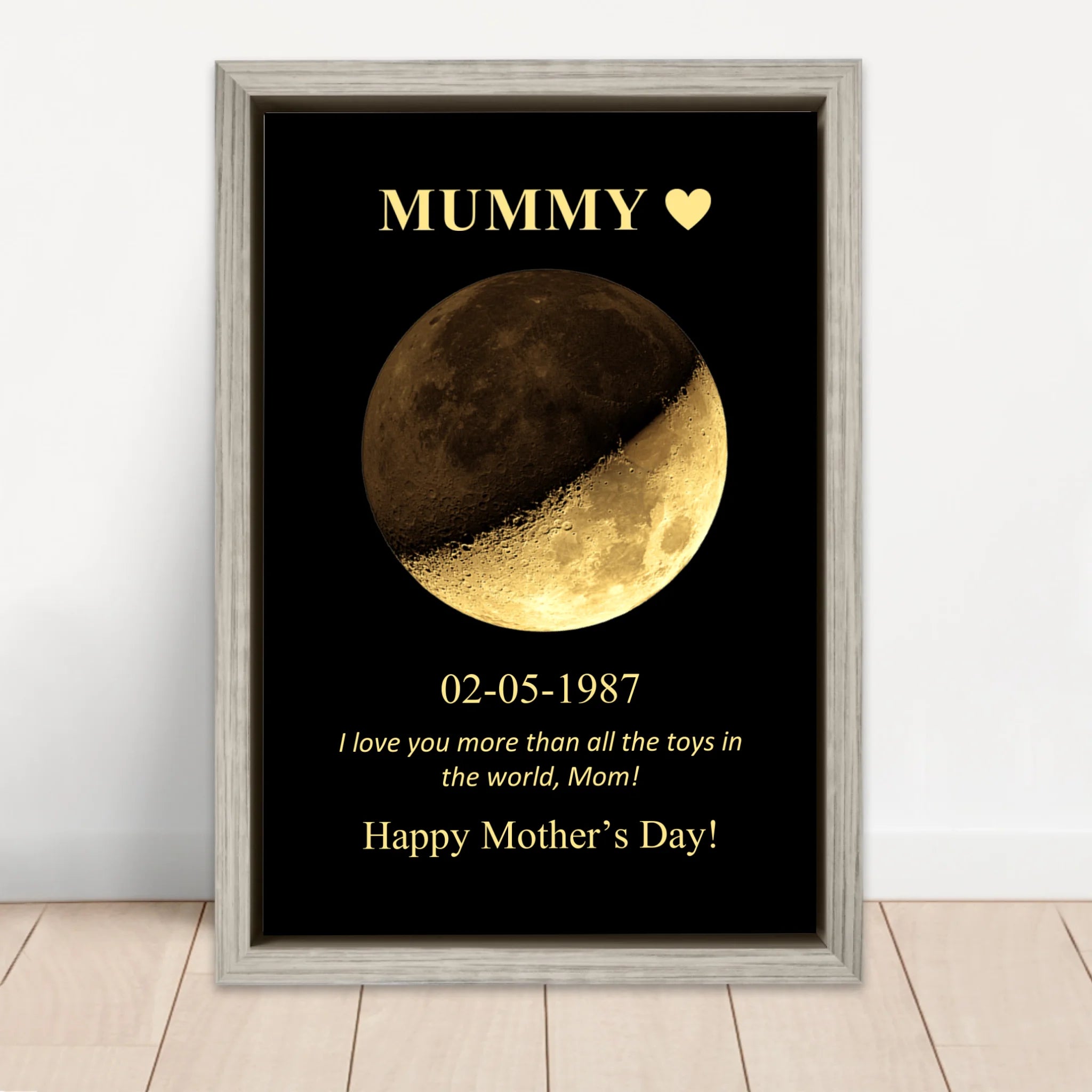 Personalised Canvas "Moon Phase For Mum And Dad"