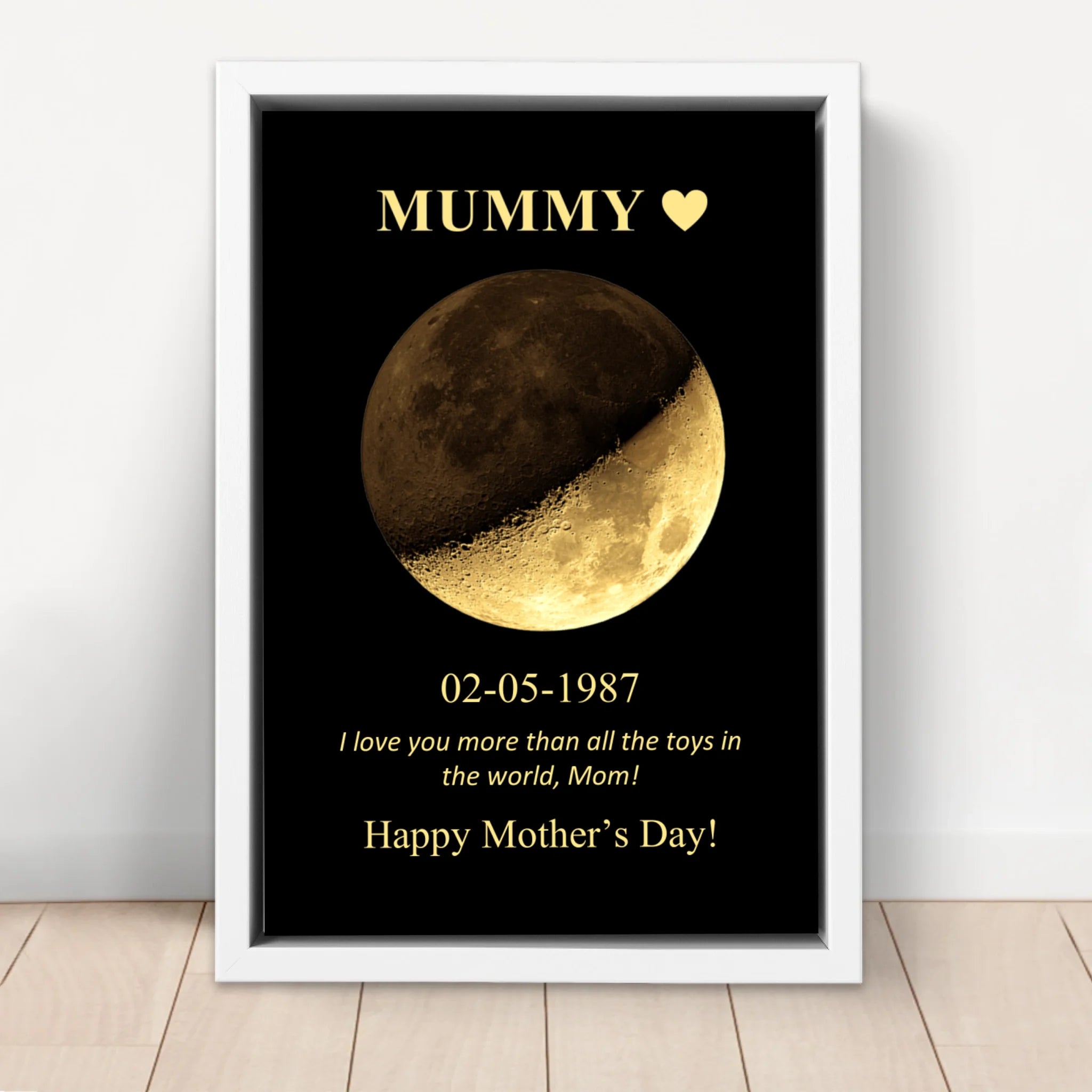 Personalised Canvas "Moon Phase For Mum And Dad"