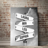 Personalized Canvas "Vintage street sign for families"