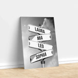 Personalized Canvas "Vintage street sign for families"