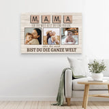 Personalisierte Leinwand "Mama ist die ganze Welt"