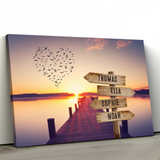 Personalized Canvas "Shared Signpost at the Pier“