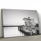 Personalized Canvas "Shared Signpost at the Lake“