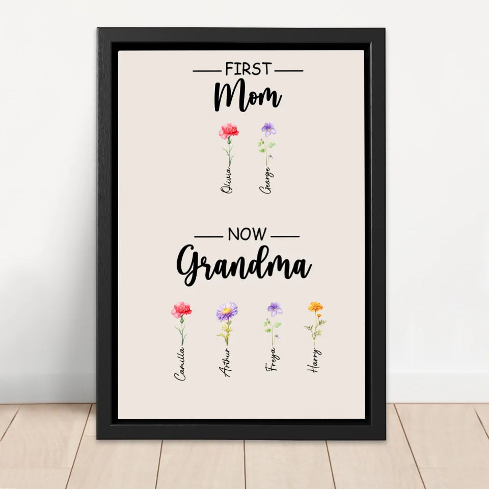 Personalised Canvas "First Mom, now Grandma"