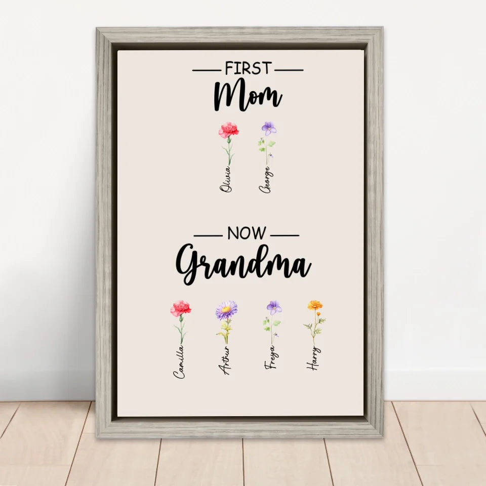 Personalised Canvas "First Mom, now Grandma"