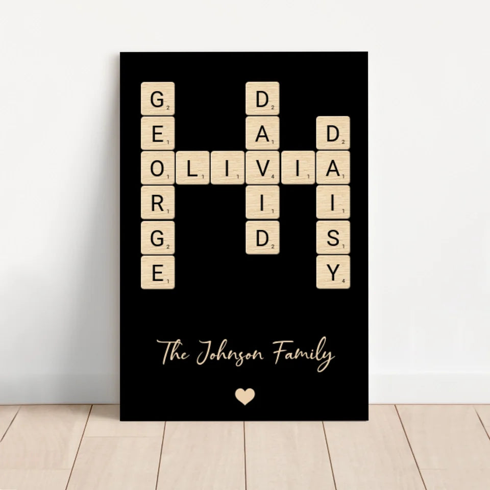 Personalised Canvas "Family Crossword Art"