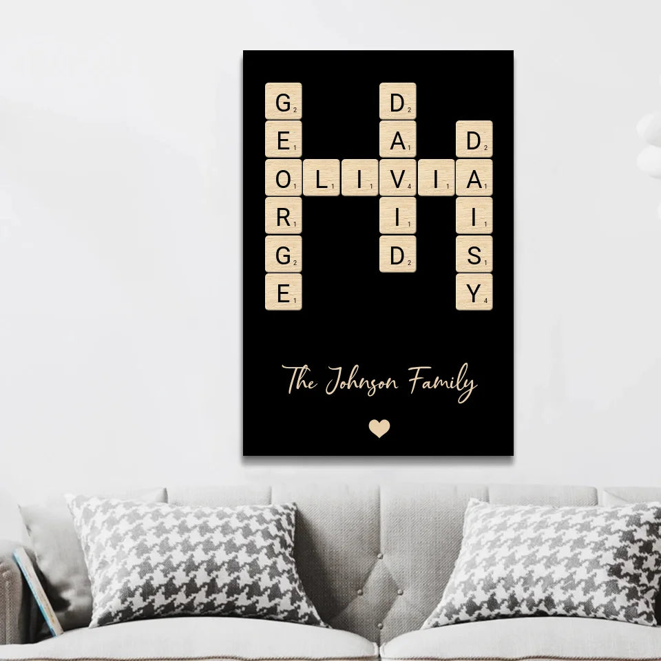 Personalised Canvas "Family Crossword Art"