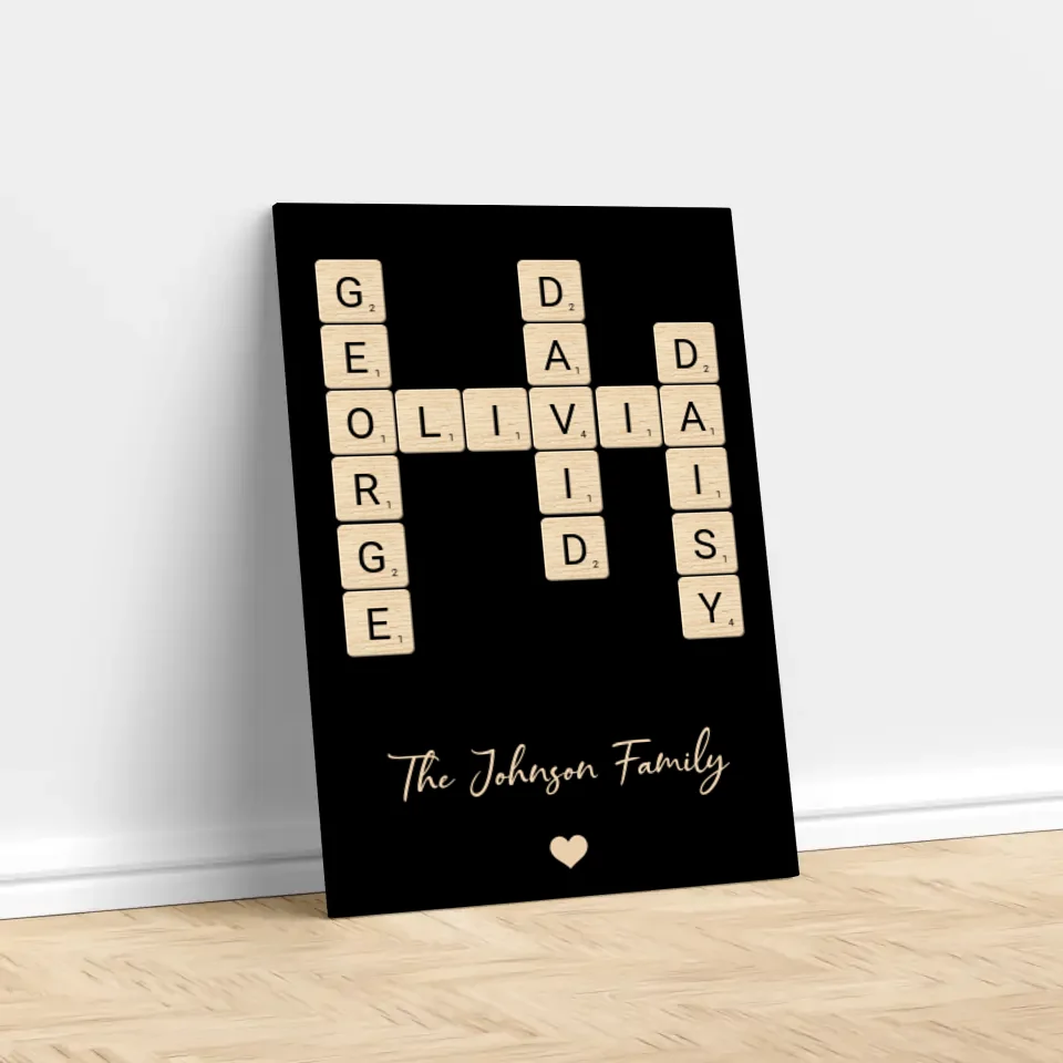 Personalised Canvas "Family Crossword Art"