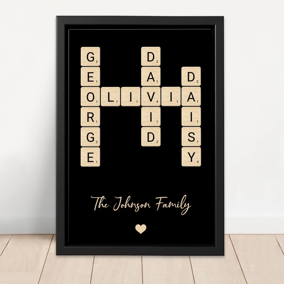 Personalised Canvas "Family Crossword Art"