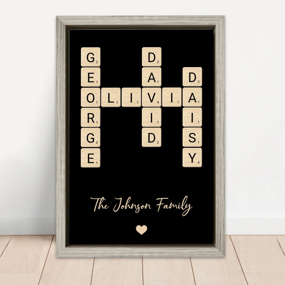 Personalised Canvas "Family Crossword Art"