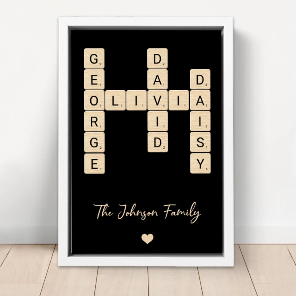 Personalised Canvas "Family Crossword Art"