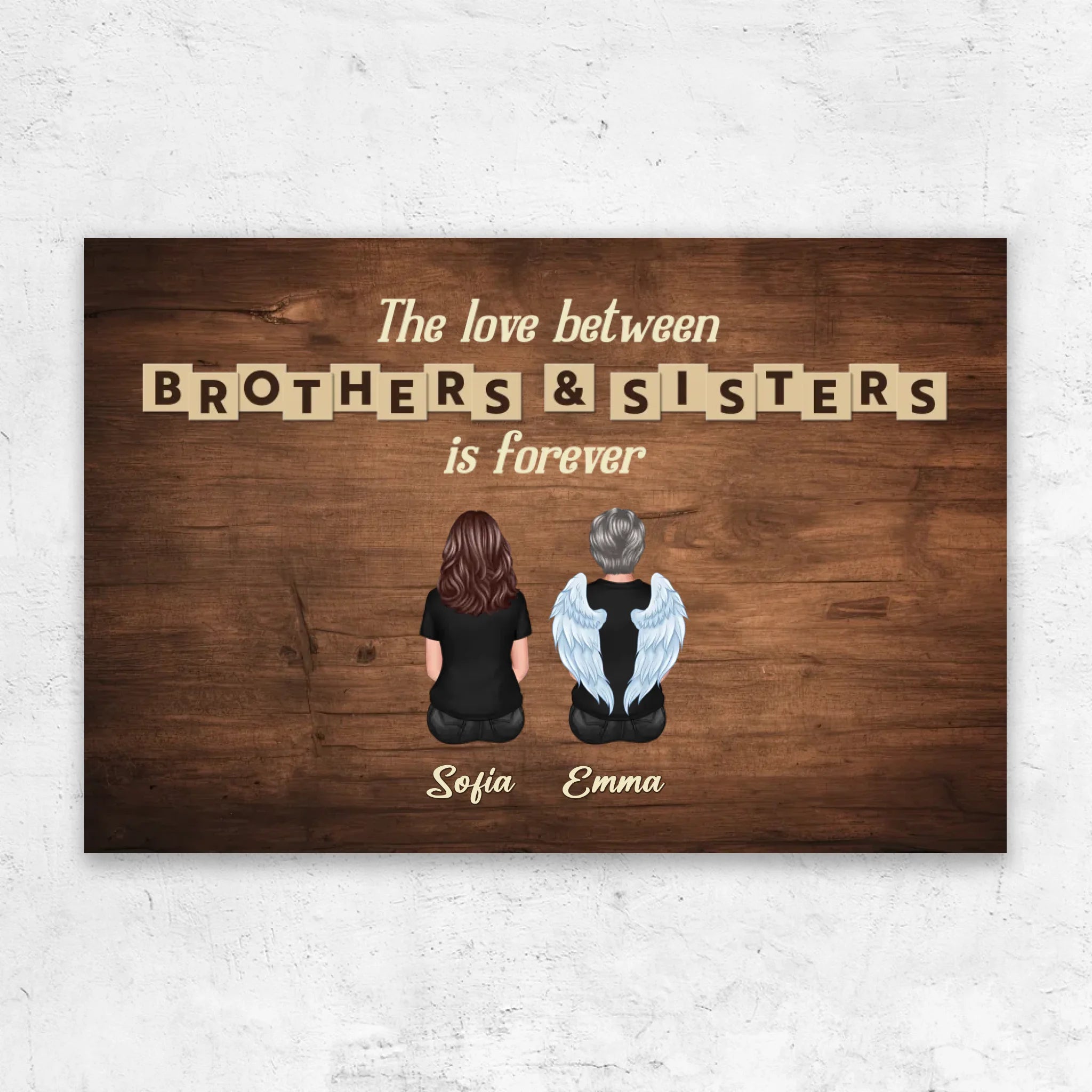 Personalised Canvas “Love between brothers & sisters is forever”