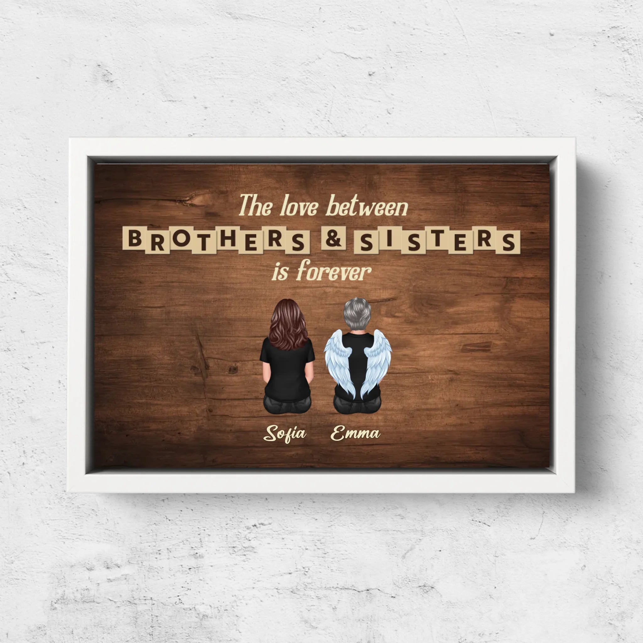 Personalised Canvas “Love between brothers & sisters is forever”