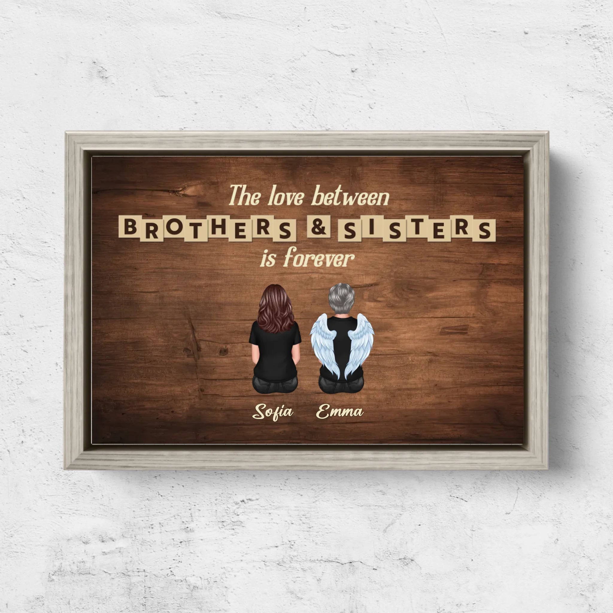 Personalised Canvas “Love between brothers & sisters is forever”