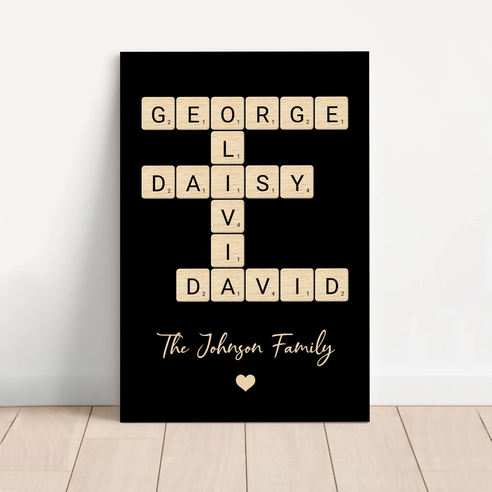 Personalised Canvas "Family Crossword Art"