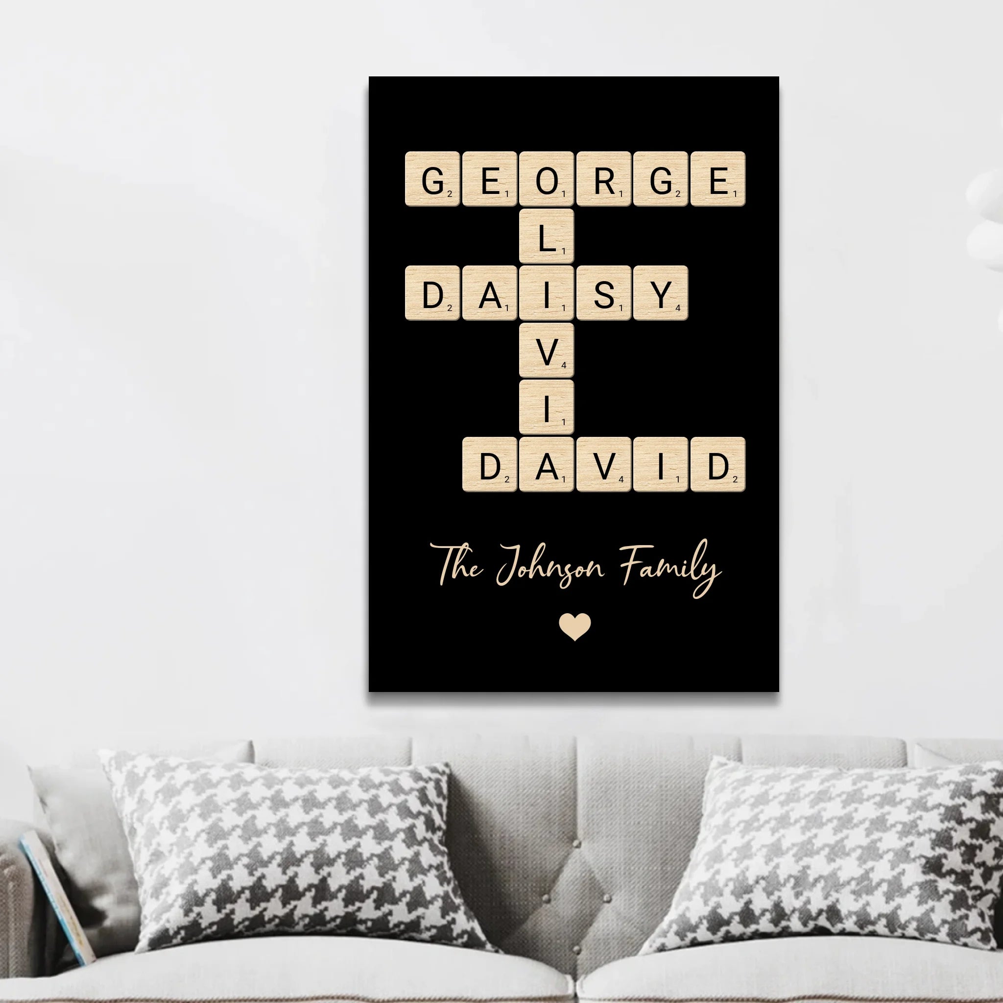 Personalised Canvas "Family Crossword Art"