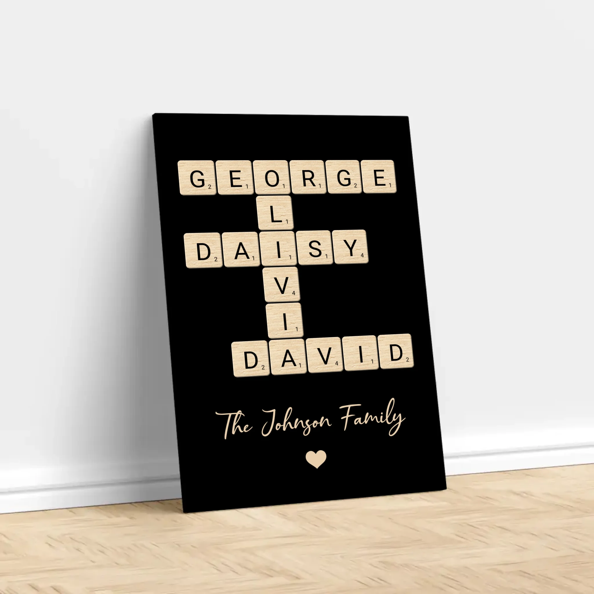 Personalised Canvas "Family Crossword Art"