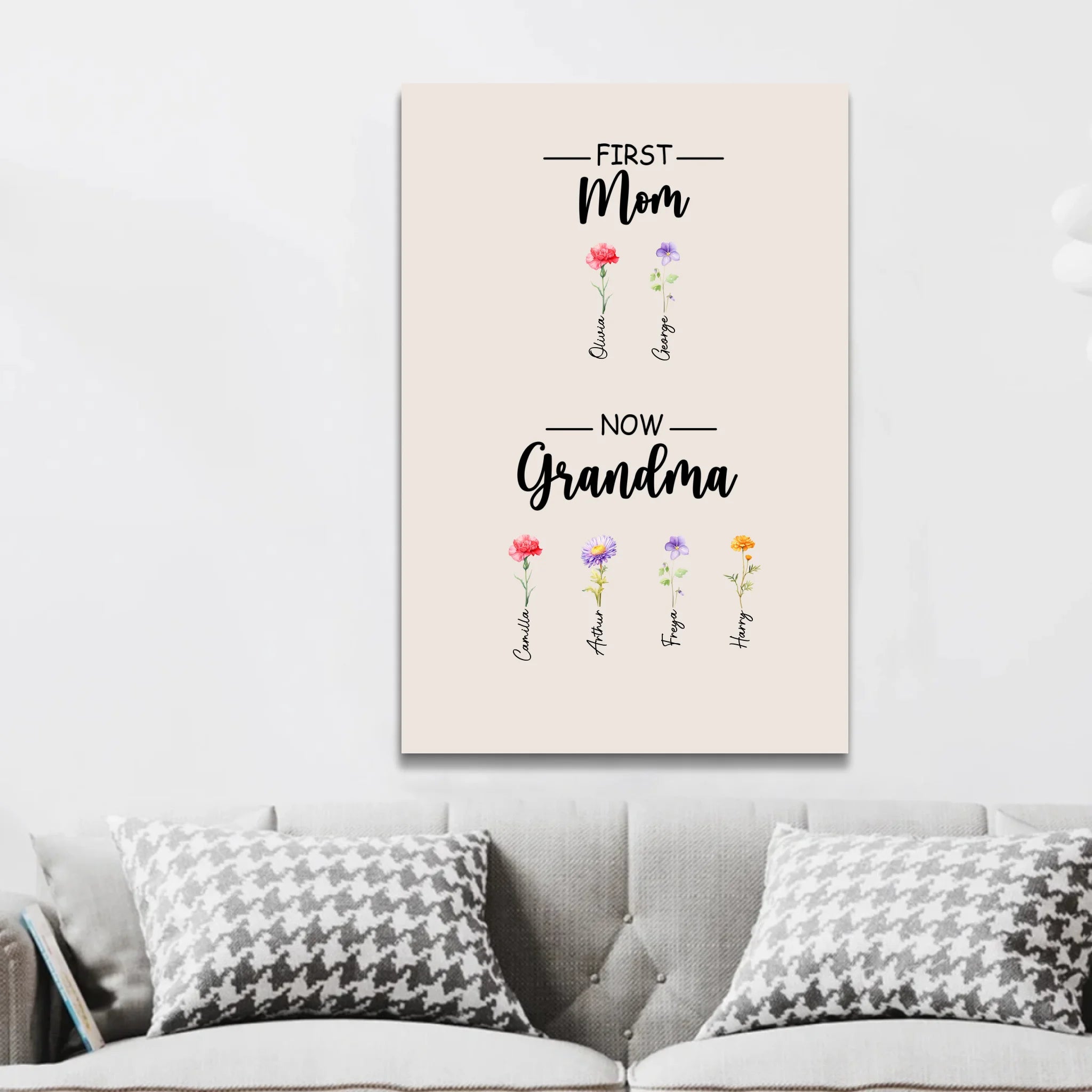 Personalised Canvas "First Mom, now Grandma"
