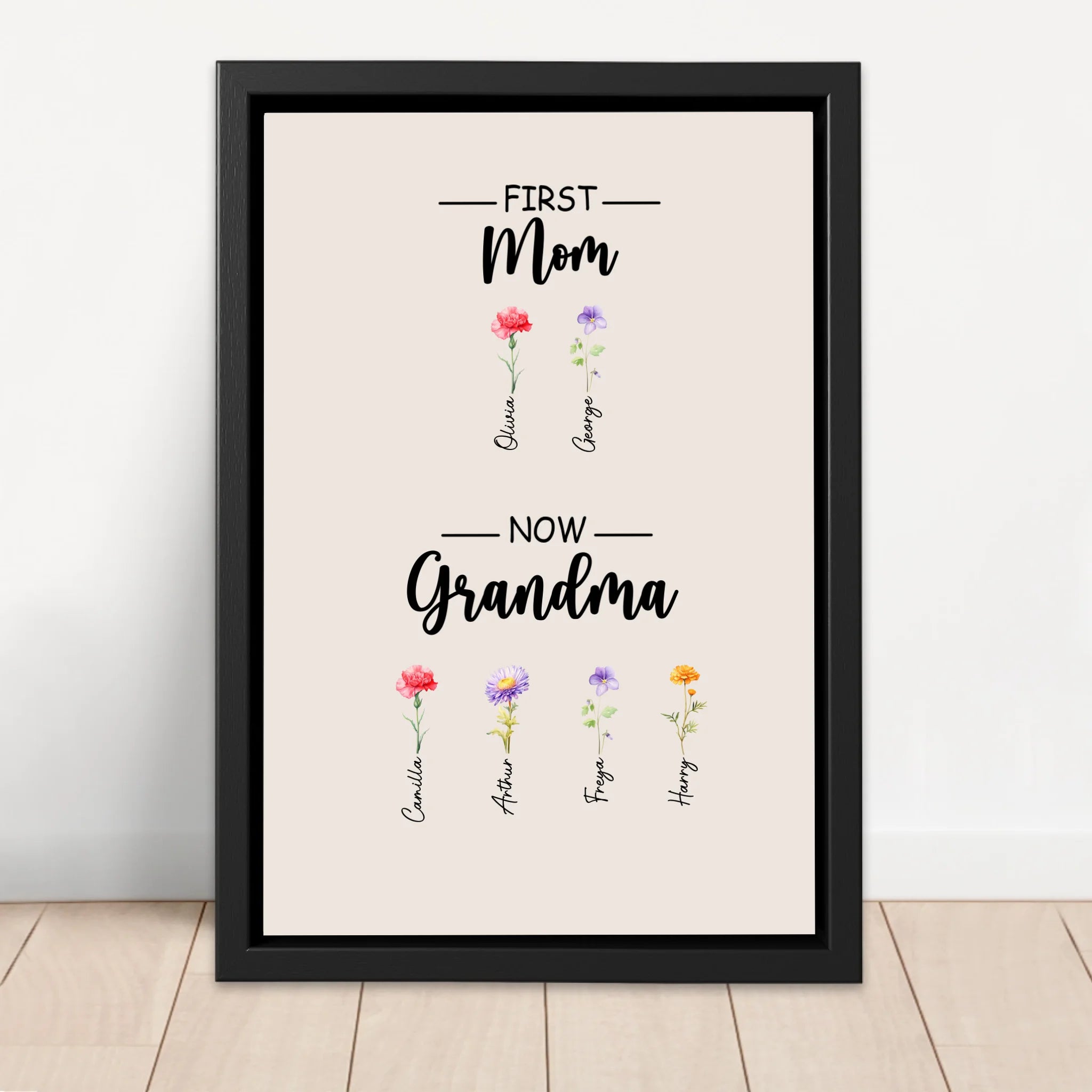 Personalised Canvas "First Mom, now Grandma"